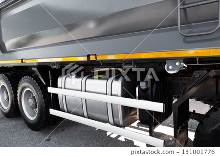 Large quarry dump truck. New construction dump truck exterior. 131001776