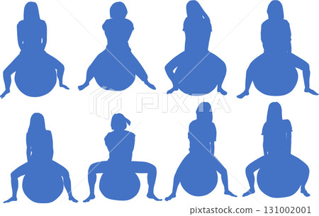 一名女子使用平衡球進行訓練的插圖 131002001