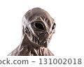 Humanoid alien head isolated on white background with clipping path 131002018