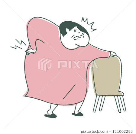 Grandma with back pain facing right 131002293