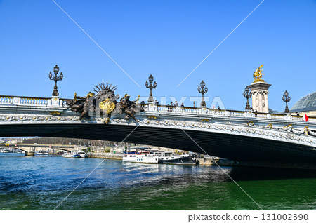 Beautiful view of Paris from a Seine River cruise ship Beautiful view of Paris from a Seine River cruise ship 131002390