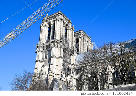 Beautiful view of Paris from a Seine River cruise ship 131002434