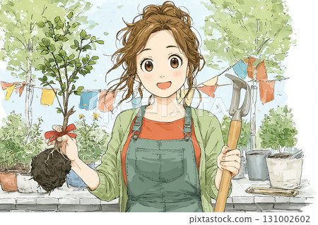 美優系列:美優手持鏟子參加紀念植樹儀式 美優系列:美優手持鏟子參加紀念植樹儀式 131002602