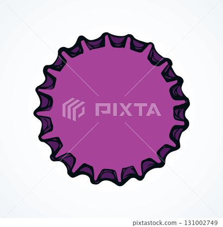 Iron bottle cap. Vector drawing Iron bottle cap. Vector drawing 131002749