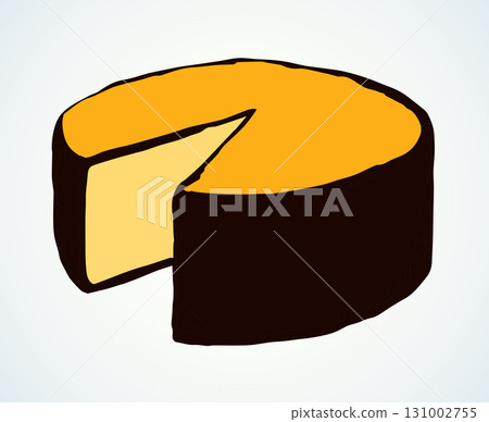 A slice of Dutch cheese. Vector drawing A slice of Dutch cheese. Vector drawing 131002755