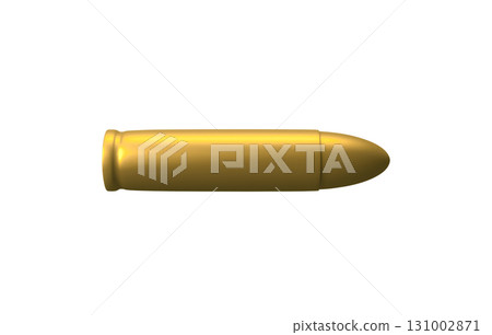 3D rendering, Realistic gold bullet mock up isolated on white background. 3D rendering, Realistic gold bullet mock up isolated on white background. 131002871