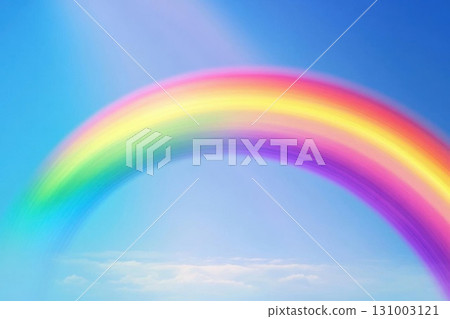 Rainbow in the blue sky with space for your own text. 131003121