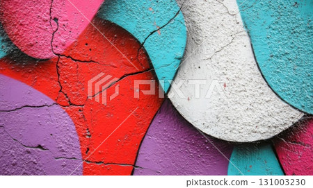 Colorful street art graffiti. Abstract creative drawing fashion colors on the walls of the city. 131003230