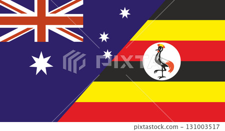 Flag of Australia and Uganda. Australian and Ugandan national flags Flag of Australia and Uganda. Australian and Ugandan national flags 131003517