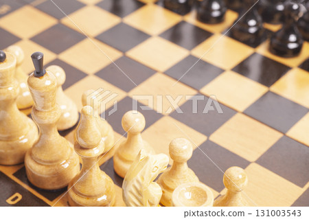 Chess board with chess pieces 131003543