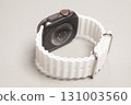 Modern Wireless Smart watch on gray background 131003560