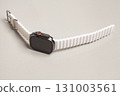 Modern Wireless Smart watch on gray background 131003561