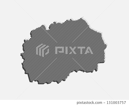 Abstract map North Macedonia, parallel grey lines Abstract map North Macedonia, parallel grey lines 131003757