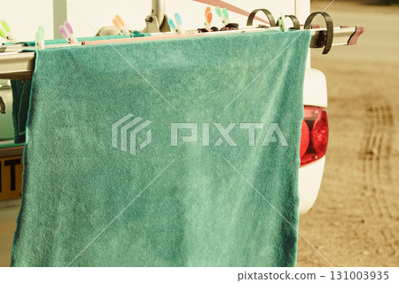 Caravan with clothes to dry Caravan with clothes to dry 131003935
