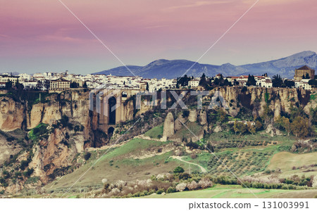 Ronda town and valley, Andalusia, Spain. Ronda town and valley, Andalusia, Spain. 131003991