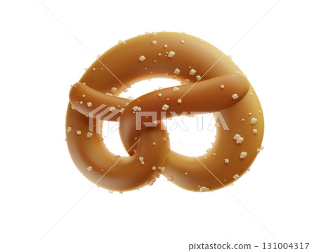The Bavarian Pretzel. Munich Pretzel in B shape or figure eight with Salt closeup on a transparent background. 3d rendering illustration The Bavarian Pretzel. Munich Pretzel in B shape or figure eight with Salt closeup on a transparent background. 3d rendering illustration 131004317