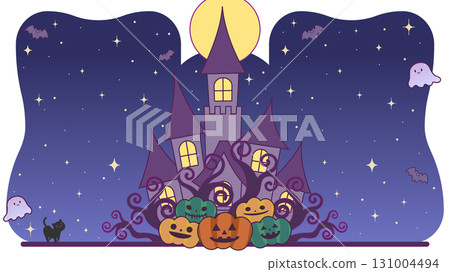 流行可愛的萬聖節背景素材 131004494