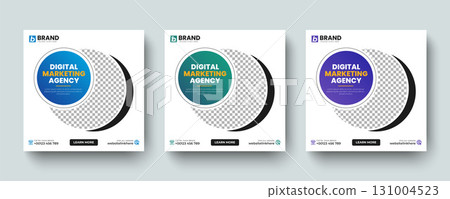 Modern creative corporate square social media post or web banner ad template. Online digital marketing business promotion, Online banner, advertising, digital post design. 131004523