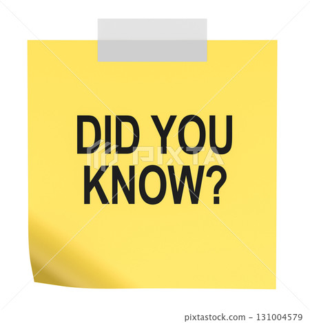 Did you know, sticky note. 3D rendering 131004579