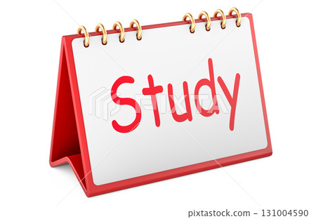 Study, table calendar. 3D rendering Study, table calendar. 3D rendering 131004590