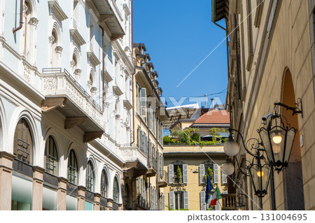 Old house street facade in center Milano. Italy, Milan building architecture 131004695