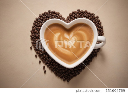 A cup of coffee. Morning drink. Delicious food. Generative ai. 131004769