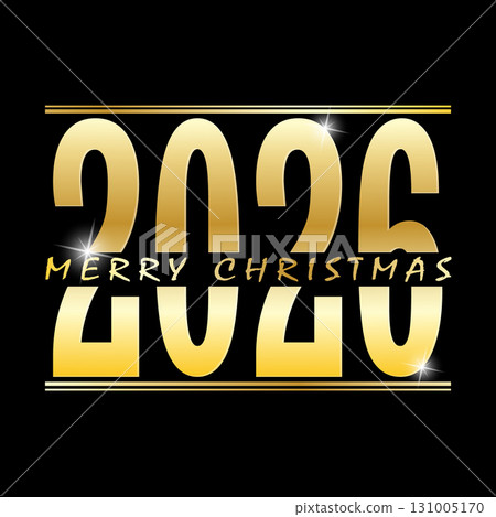 Happy New Year 2026. A stylized gold greeting card for a banner, badge, or label Happy New Year 2026. A stylized gold greeting card for a banner, badge, or label 131005170