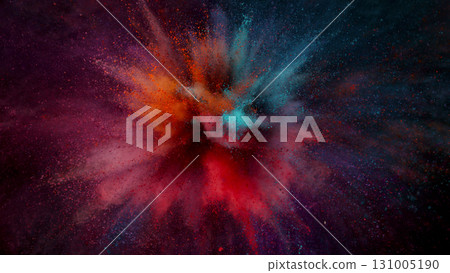 Freeze Motion Shot of Color Powder Explosion Isolated on Black Background Freeze Motion Shot of Color Powder Explosion Isolated on Black Background 131005190