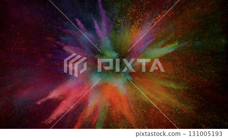 Freeze Motion Shot of Color Powder Explosion Isolated on Black Background Freeze Motion Shot of Color Powder Explosion Isolated on Black Background 131005193