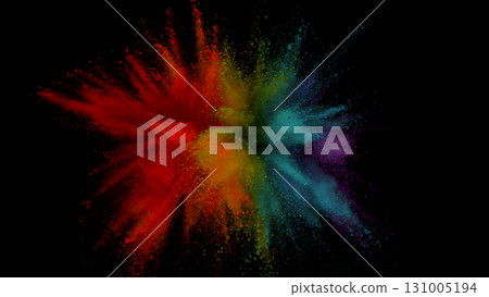 Freeze Motion Shot of Color Powder Explosion Isolated on Black Background Freeze Motion Shot of Color Powder Explosion Isolated on Black Background 131005194