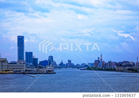 View of Toki Messe and other attractions from the docked Shin Nihonkai Ferry "Azalea" 131005637