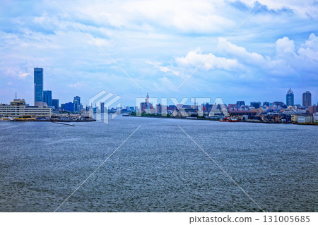 View of Toki Messe and other attractions from the docked Shin Nihonkai Ferry "Azalea" 131005685
