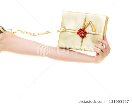 holidays love happiness concept - girl with gift box holidays love happiness concept - girl with gift box 131005937