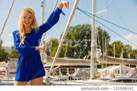 Fashion model wearing blue navy shirt Fashion model wearing blue navy shirt 131006141
