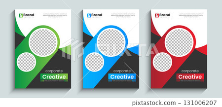 Creative corporate business brochure or book cover design template in A4 size. Template design for brochure, book cover, annual report, catalog, flyer or booklet, poster, Leaflet, magazine layout. 131006207