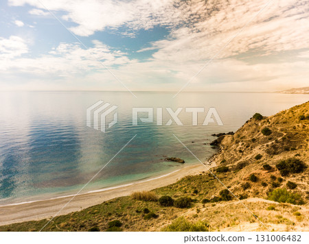 Spanish coast landscape, cliffs in Andalusia. 131006482