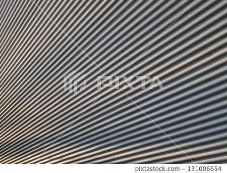 Corrugated Metal Wall Texture with Shadows and Highlights Corrugated Metal Wall Texture with Shadows and Highlights 131006654