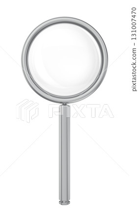 Front view of metal magnifying glass Front view of metal magnifying glass 131007470