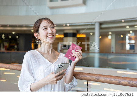 Girls' trip, passport, smartphone Girls' trip, passport, smartphone 131007621