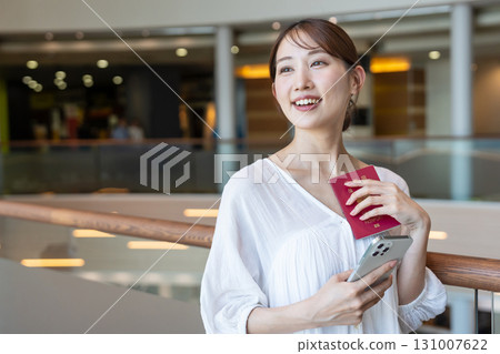 Girls' trip, passport, smartphone Girls' trip, passport, smartphone 131007622