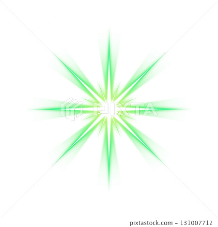 透明背景上放置的綠色發光星形效果 131007712