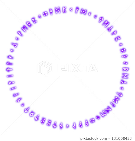 Purple magical runic circle frame placed on a transparent background Purple magical runic circle frame placed on a transparent background 131008433