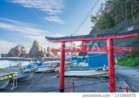 岩手縣久慈市小袖漁港風景 131008878