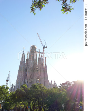 西班牙，巴塞隆納，聖家堂，五月的清晨 131009302