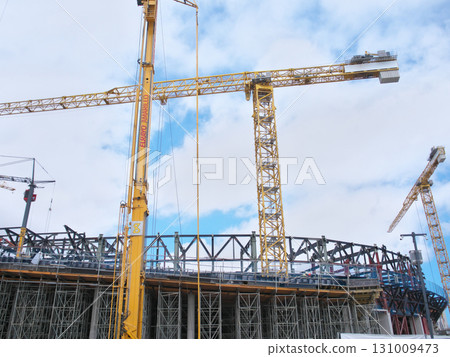 Spain, Barcelona, Camp Nou construction, sunny day in May 131009473