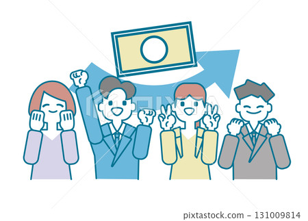 一位商人因加薪而高興的插圖 131009814