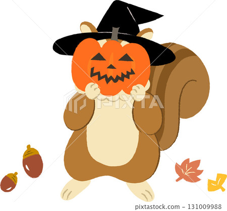 Halloween squirrel costume with pumpkin mask 131009988
