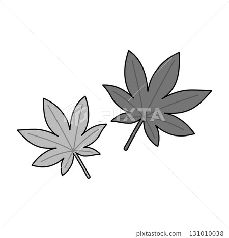 手繪秋葉插圖（單色） 131010038