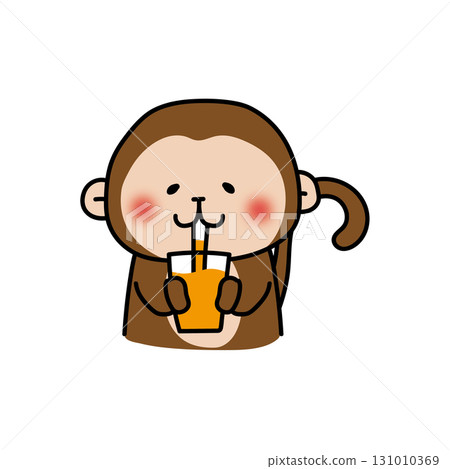 猴子喝柳橙汁 猴子喝柳橙汁 131010369