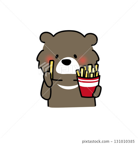 Bear eating french fries 131010385